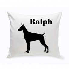 JDS Personalized Gifts Personalized Doberman Pinscher Classic Silhouette Throw Pillow JMSI2536